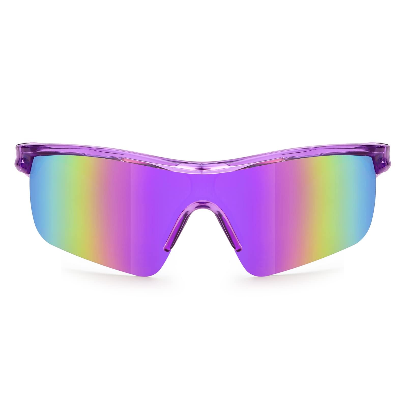 Karsaer Kids Teens Baseball Polarized Sunglasses Sports TR90 Frame Boys Girls Cycling E1002, Purple, 62 - Image 3 thumbnail