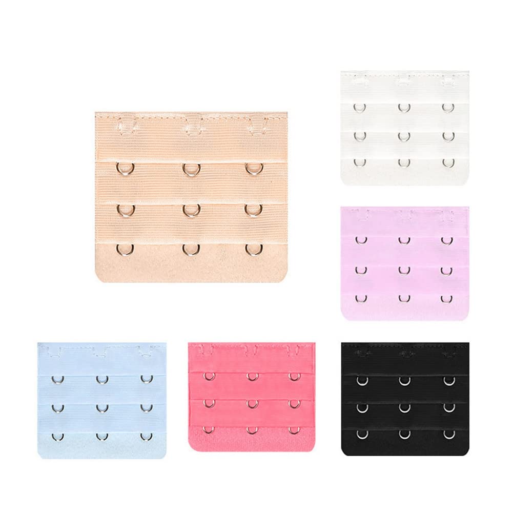 Lot De 8 Rallonges De Soutien-gorge 3 Rangées - Crochets Supplémentaires, Polyester, Blanc Ou Noir