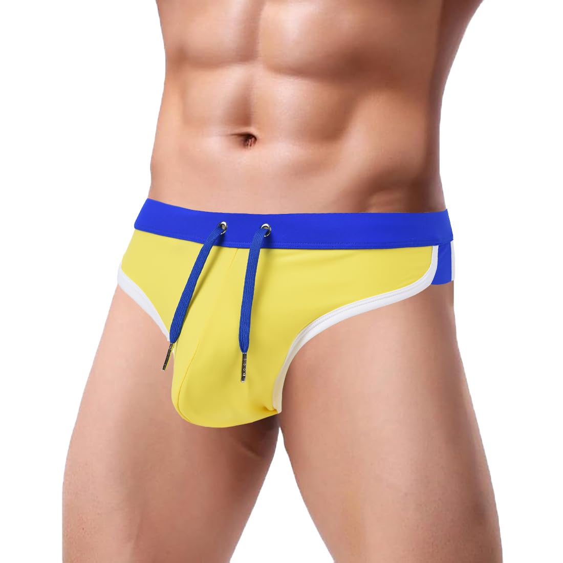ZUOLAIYIN Badehose Herren Eng Kurz Badeshorts mit Tunnelzug Schwimmhose Badeslip Schwimmwear Männer Bikini Slip