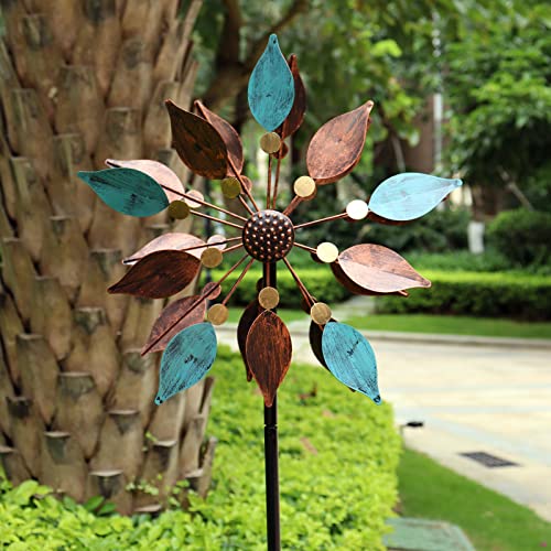 Lerfugi Garden Metal Wind Spinner-360 Degrees Wind Sculptures Outdoor Windmills For Yard And Garden #TOP4