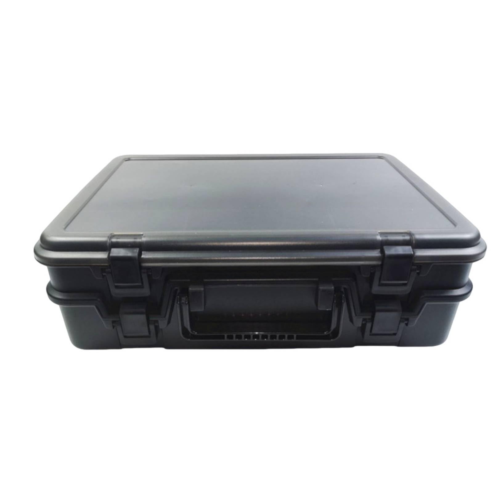 Amagogo Estuche Pesca Resistente con Tapa Transparente y Dos Niveles para Guardar Señuelos Anzuelos y Pesca con Cierre y Asa Acuada para Organizar Utensilios Pesca en Viajes, Negro