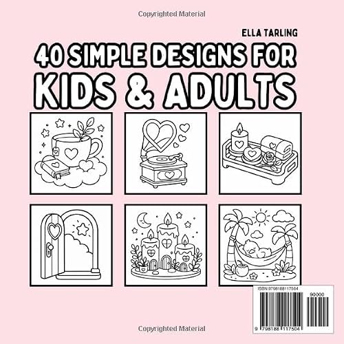 Relaxation Self Care: Bold & Easy Coloring Book for Kids & Adults: 40 Simple Cozy Self-Care Designs for Stress Relief, Mindfulness, Relaxation and Creative Fun (Relaxation Coloring Book Series) - Image 2