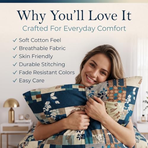 Image of VAS COLLECTIONS 240 TC Cotton Double Bedsheet with 2 Pillow Covers, Ultra Soft & Breathable Bed Sheet Set, Skin Friendly, Fade Resistant, Easy Care Bedding, 90 x 100 Inches - Turquoise Blue
