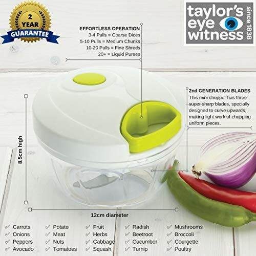 Processador Manual de Alimentos 3 Lâminas Puxe a Corda Para Fatiar Vegetais, Cebolas, Alho, Carne, N