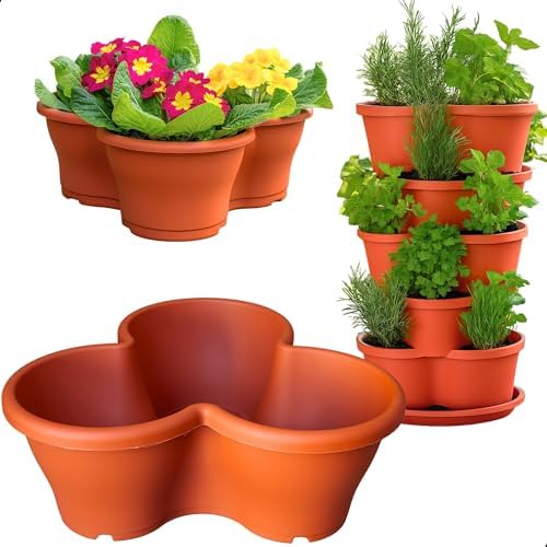 Vaso Treviso Terracota Empilhável Jardim Vertical 11L Borda Anti ...