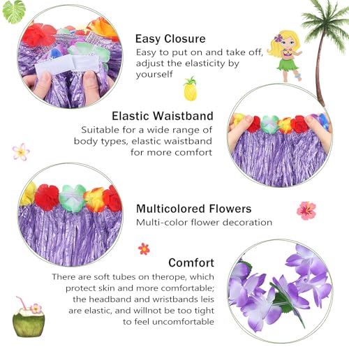 30cm 6pcs/ Set Hawaiian Grass Skirt Performance Costume for Girls
