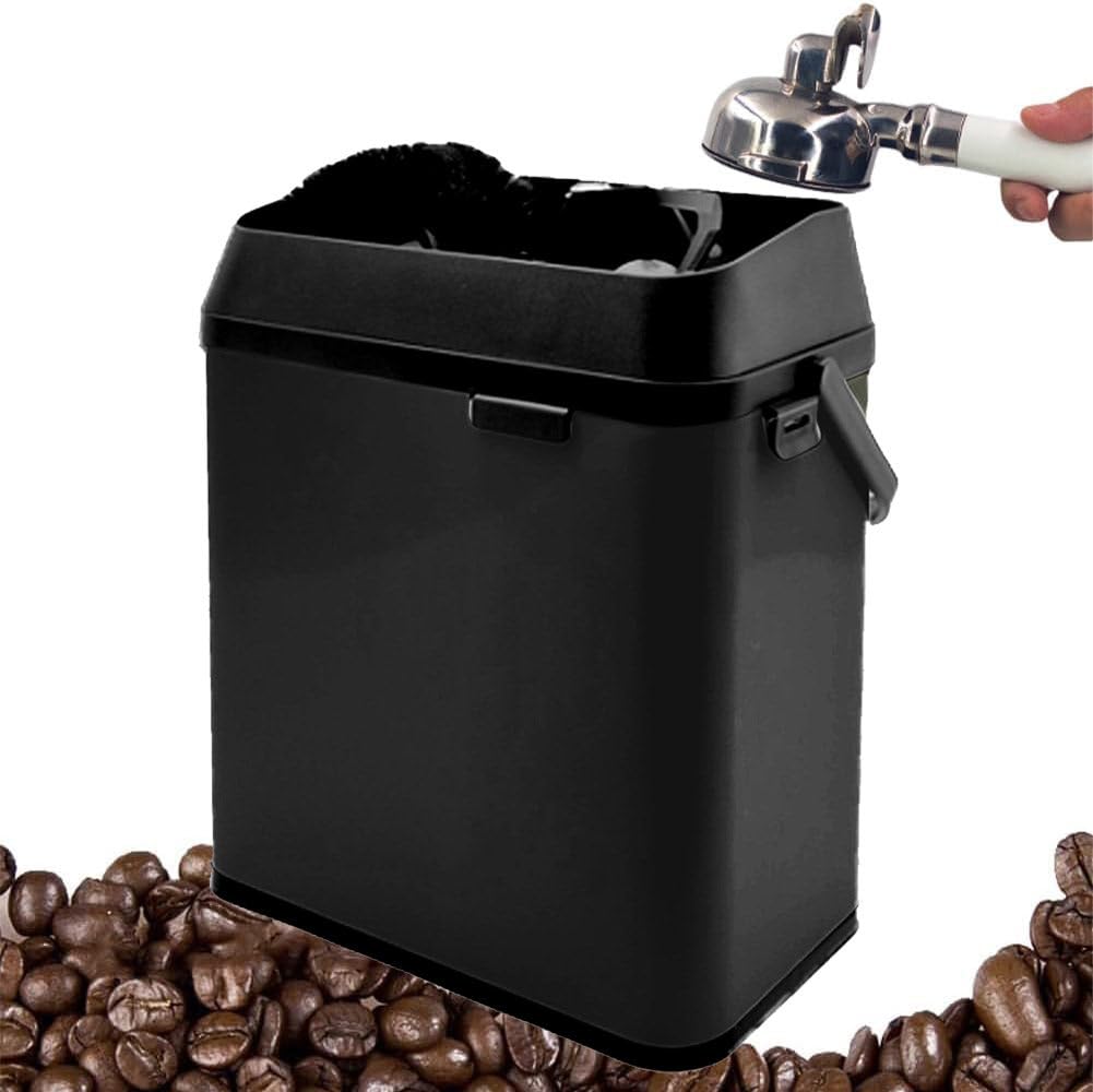 Limpiador eléctrico de portafiltros de café Knock Box, máquina de Limpieza de portafiltros, con 2 raspadores y 1 Cabezal de Cepillo para el hogar, cafetería, Restaurante,Black