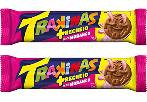Trakinas Biscoito Recheado 126g - Trakinas Sandwich Cookie 4.4oz (Strawberry)