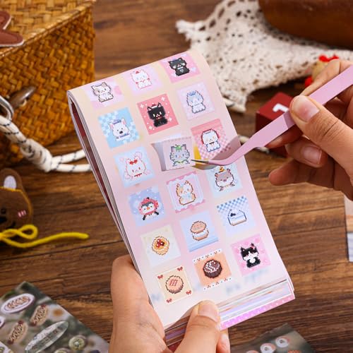 Image of Girl's Japanese Retro Sticker Book, 700+ Kawaii Old Showa Style Embroidered Stickers, Sweet Dessert Theme for DIY Scrapbooking Journaling Handbook Decoration
