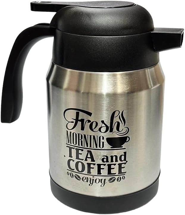 Dynore Stainless Steel thermosteel Carafe Tea/Coffee Flask with Handle/Tea Kettle/Hot Water Dispenser with Lid, Multipurpose Thermos 1000 ml