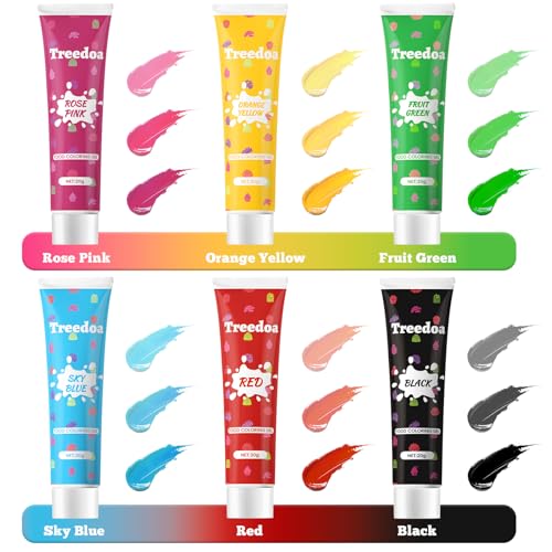 Image of Gel Food Coloring Set,20g x 6 Colors Dye Kit Food Coloring Food Grade Concentrated Liquid Gel Vibrant Cake Food Dye Color for Easter Eggs Cake Decorating Baking Icing Cooking Fondant-0.7 Fl.oz /Bottle