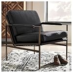 Signature Design by Ashley Puckman Mid-Century Modern Leather Accent Chair, Black - Image 2