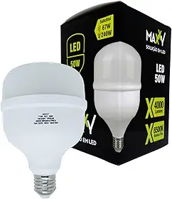Lâmpada Bulbo LED 50W – Bivolt 4000 Lumens Branco Frio 6500K Soquete E27 Alta Potência e Economia Maxxy Led