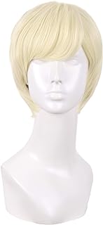 10 Inch/25cm Fashion Men Short Curly Hair Cosplay Wig (Light Blonde)