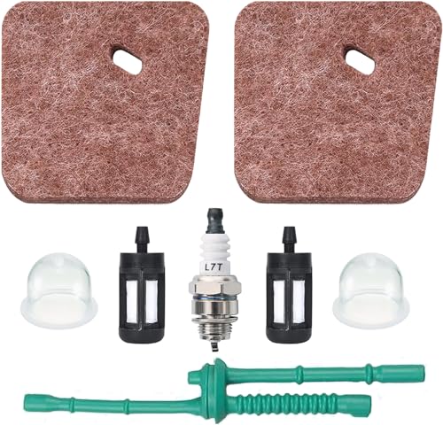 JRISBO Filtre à Air pour STIHL FS38 FS55 FS45 FS46 KM55 FS55R Débroussailleuses, Kit Maintenance FS 38 Filtre a Air avec Bougie, Pompe d'Amorcage, Tuyau et Filtre a...