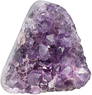 Amogeeli Natural Amethyst Crystal Geode Cluster Specimen for Home Decor Indoor Outdoor, Mineral Raw Stone for Reiki Healing Meditation Collection