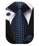 Dubulle Checks Blue Neckties Orange Dots Silk Mens Ties Woven Extra Long 63' Wedding