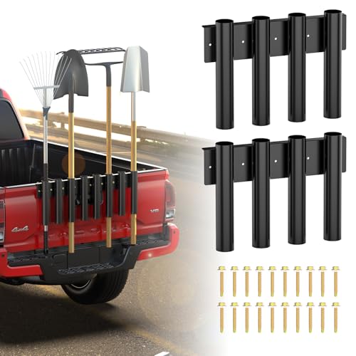 Shovel Holder for Truck 8 Holes Trailer Tool Rack Shovel Mount for Trimmer, Rake, Lawn Tools, Landscape Hand Tools Bed Mount