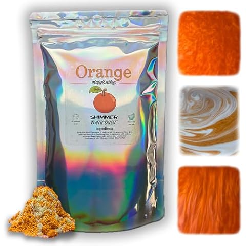 Stsfybaths Handmade Orange Shimmer Bath Bomb Cover