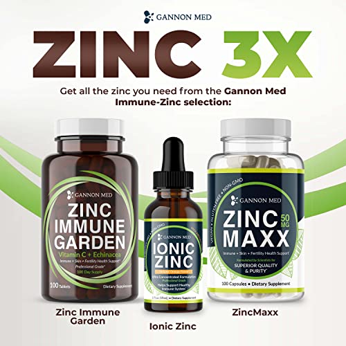 Gannon Med Chelated Zinc 50Mg Immune Garden Vitamin C 800Mg Zinc Supplements Echinacea 600Mg Per Tablet - Immunity + Skin + Reproductive Health Minerals - Zinc Chelate Immune Booster For Kids & Adults #TOP5