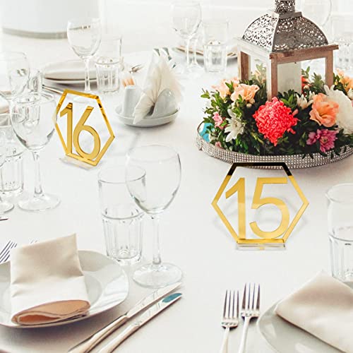 Velidy Table Numbers, Wedding Acrylic Standing Table Numbers With Holder Base For Wedding, Party, Events Or Catering Decoration (Gold-40) #TOP7