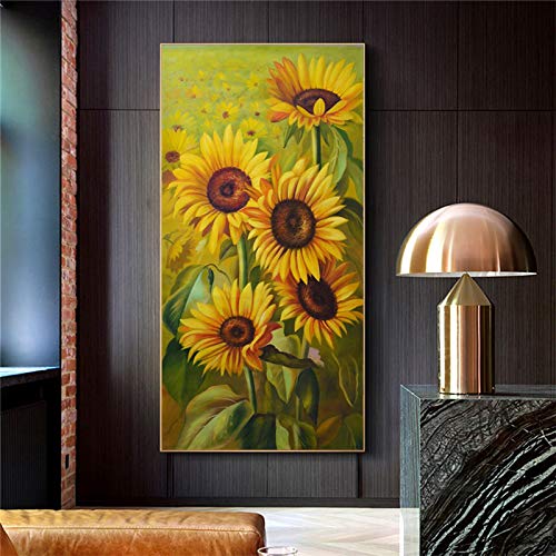 Tournesol Mur Art Photos 90x180cm Grande Taille Toile Peinture Salon Décoration Affiche