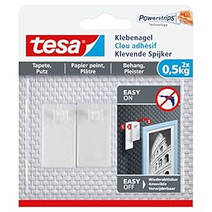 Tesa Adhesive Nail for Wallpaper & Plaster, 0.5 kg, wit