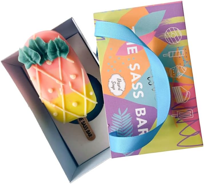 Handmade Soaps - Pineapple Sunrise Popsicle. Deep Cleansing, Exfoliating & Moisturizing | Gift Box for all Occasions | Natural Ingredient Vegan Plant-Based Bathing for Healthy Soft Skin