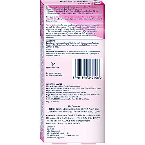 Image of Veet Full Body Waxing Kit for Normal Skin - 8 Strips - Old Formulation