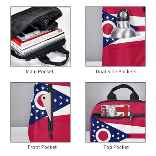 Sac à dos léger Ohio noir multi-usage avec grand compartiment de rangement - 5
