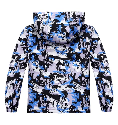 Image of Boys Girls Rain Jackets Lightweight Waterproof Hooded Raincoat Lined Windbreakers for Kids