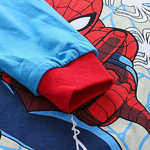 N‘aix Spiderman Children's Pajamas Set 2-7T Pjs Cotton Sleepwear Little Boys Kids Pajamas (Spiderman-T9, 4T) #TOP4