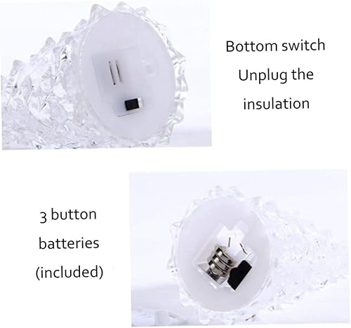 Miniatura 8 de Árbol de Navidad de cristal, 3 piezas de acrílico de 6.5 pulgadas, pequeño adorno de árbol de Navidad con luz LED que cambia de color, luz nocturna