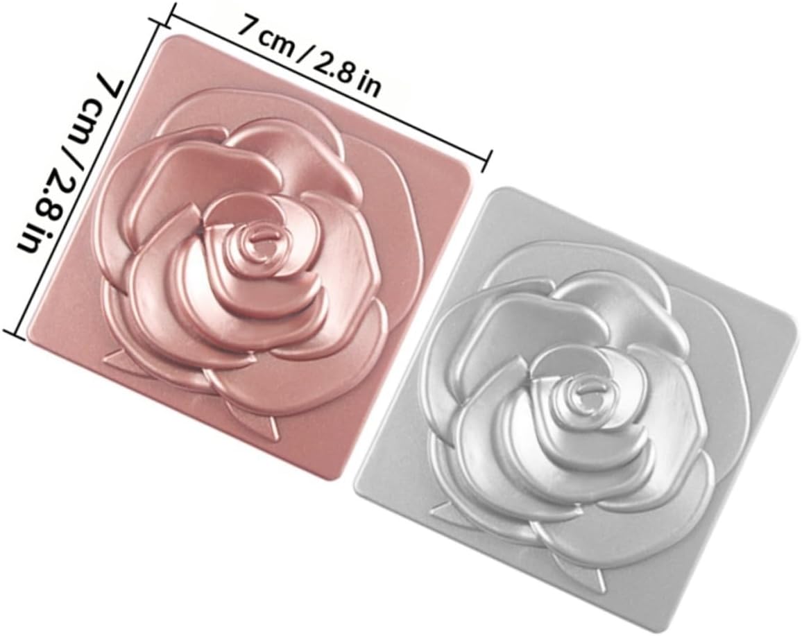 Didiseaon 3pcs Foldable Makeup Mirror Rose Design Portable Pocket Xmas image 2