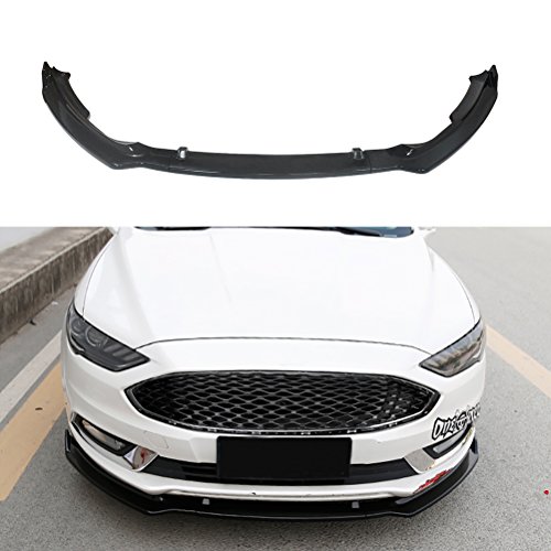 Ninte For 2017-2018 Ford Fusion Painted Front Bumper Lip - Gloss Black Front Spoiler 3Pcs #TOP2