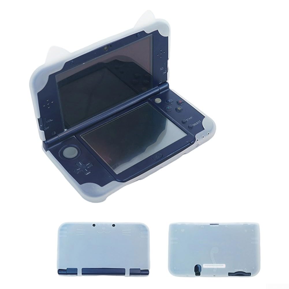 Silikon Schutzhülle für New 3DS LL/XL, stoßfeste Tasche mit niedlichem 3D-Katzenmuster, weiche Hülle mit präzisen Ausschnitten für Tasten und Anschlüsse, rosa(Blue)
