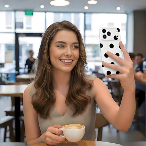 Coque iPhone 17 Pro souple résistante aux chocs et fine motif pois