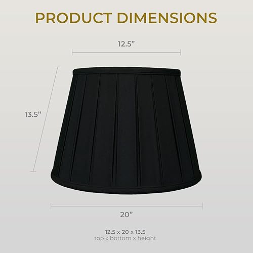 Miniatura 6 de Royal Designs Empire - Pantalla plisada para lámpara básica, color negro y dorado, 12.5 x 20 x 13.5 pulgadas