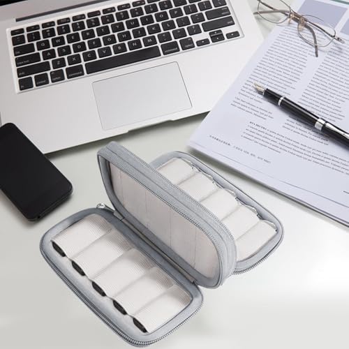 Image of Grey Pen Drive Box, 20 Slots USB Flash Drive Organizer for Travel Business Commute Storage, Pen Drive Case for Tech Professionals and Students, Pendrive Pouch
