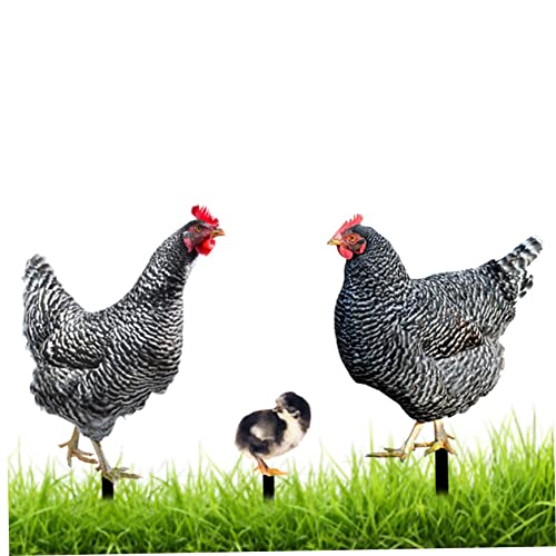 Chicken Yard Art Chicken Ornaments Decorative Garden Chicken Statue Yard Art Hen Stake Ornaments Chicken Garden Animal Figurine Decoration For Outdoor 3Pcs #TOP14