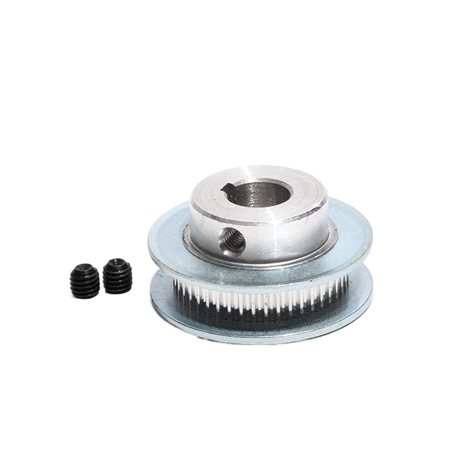 S2M-32T Pulley 7mm/11mm Belt Width Pulley Aluminum Alloy S2M 32Teeth Toothed Belt Pulley with Keyway(Bore 12mm Key 4x1.8,11mm)