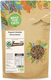 Wholefood Earth Organic Hemp Seed  1 kg | GMO Free | Vegan | High Fibre | Source of Protein | Certified Organic
