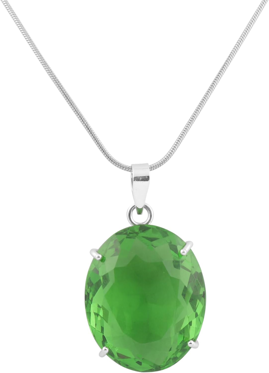 GEMHUB Silver Pendant 86.45-133.4 Carats Gemstone Necklace 925 Sterling Silver for Men & Women | Silver Jewelry