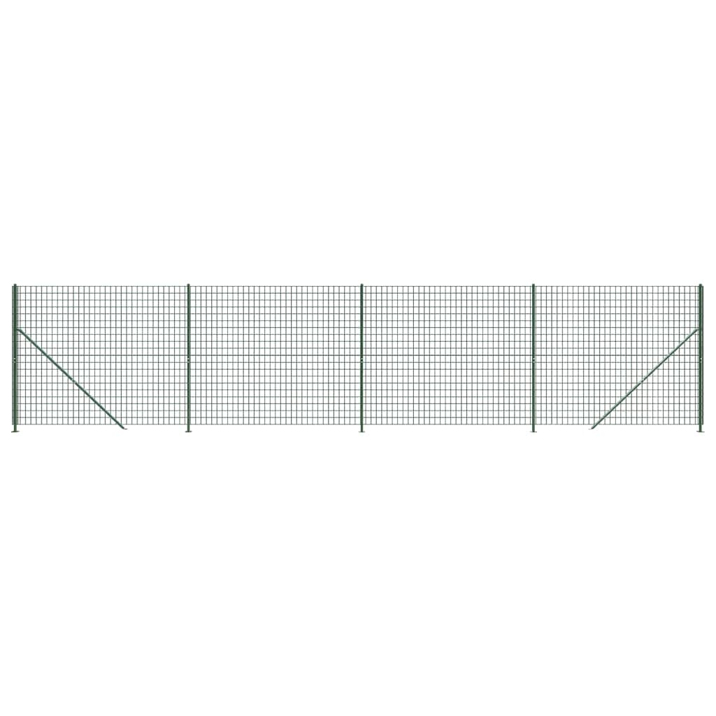 Wire Mesh Fence with Flange Green 1.6x10m Galvanised Steel PVC Coated Interlocking Garden Fencing for Secure Property Barrier and Animal Enclosure Outdoor Heavy Duty