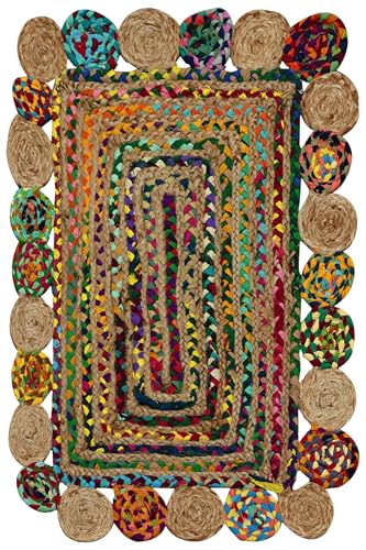 Square Area Rug - 5x5 Feet Multicolor Cape Code Chindi