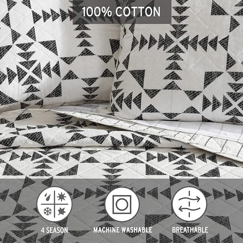 Image of Eddie Bauer - Twin Quilt Set, Reversible Cotton Bedding with Matching Sham, Luxurious Bedding Set (Arrowhead Charcoal, Twin)