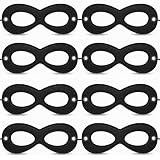 TideTaho 123456 Adjustable Black Superhero Eye Masks – Family Costume Play, Halloween Dress-Up, Multi-Role & Party Masks (8 PCS)