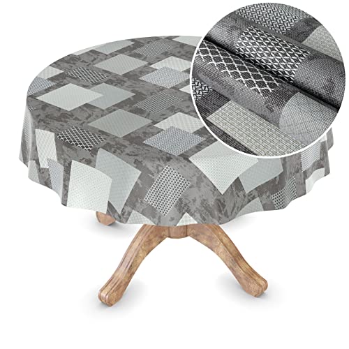 Emily Nappe en toile cirée lavable, rectangulaire, ronde, ovale, gaufrée, de qualité supérieure, élégante, ronde, bord coupé, 120 cm