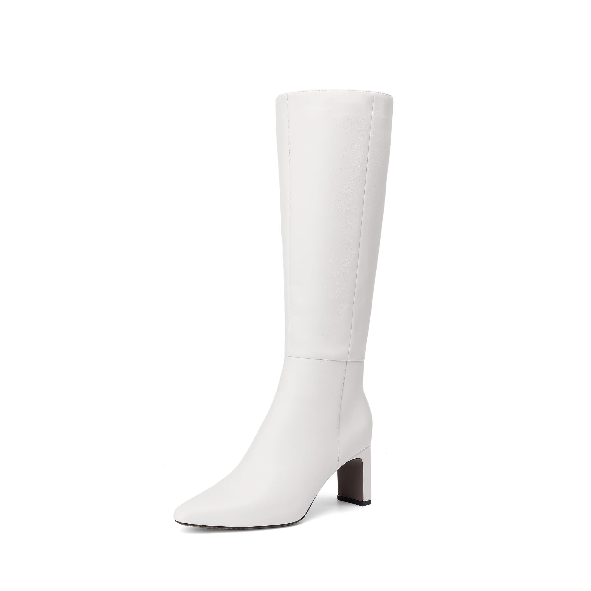 DREAM PAIRS Knee High Boots Women Chunky Block Heel Square Toe Side Zipper Tall Boots for Women