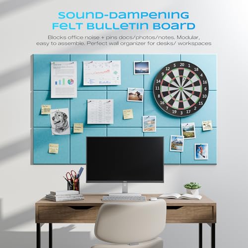 Image of 12 Pack Self-Adhesive Acoustic Panels, 12 inch X 12 inch X 0.4 inch High-Density Sound Proof Foam Panels for Walls, Soundproof Wall Panels for Home & Office (Aqua Blue)